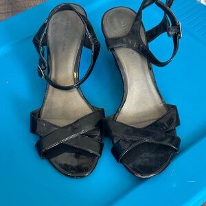 Predictions Black Patent Leather Wedges